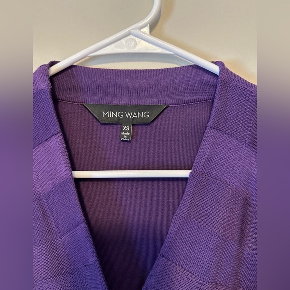 MING WANG Women's Cardigan Sweater Purple Size XS - Picture 5 of 10